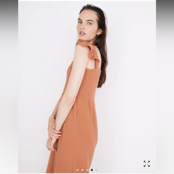 Madewell Sz.8 Lightspun Lucie Flutter-Sleeve Jumpsuit in the color mulled cider - Picture 5 of 12